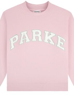 Parke Pastel Pink Crewneck Sweatshirt with Arched Logo